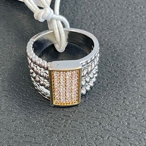 Atterri Two-Tone Cubic Zirconia Ring - Size 7 - NWT